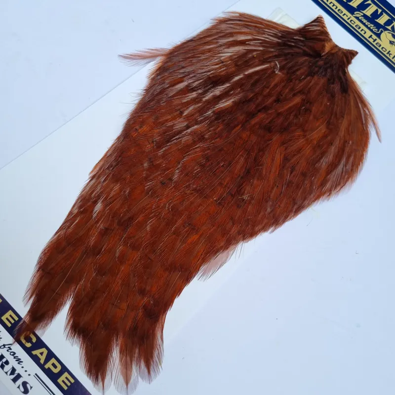 Whiting American Rooster Cape in Coachman Brown-2